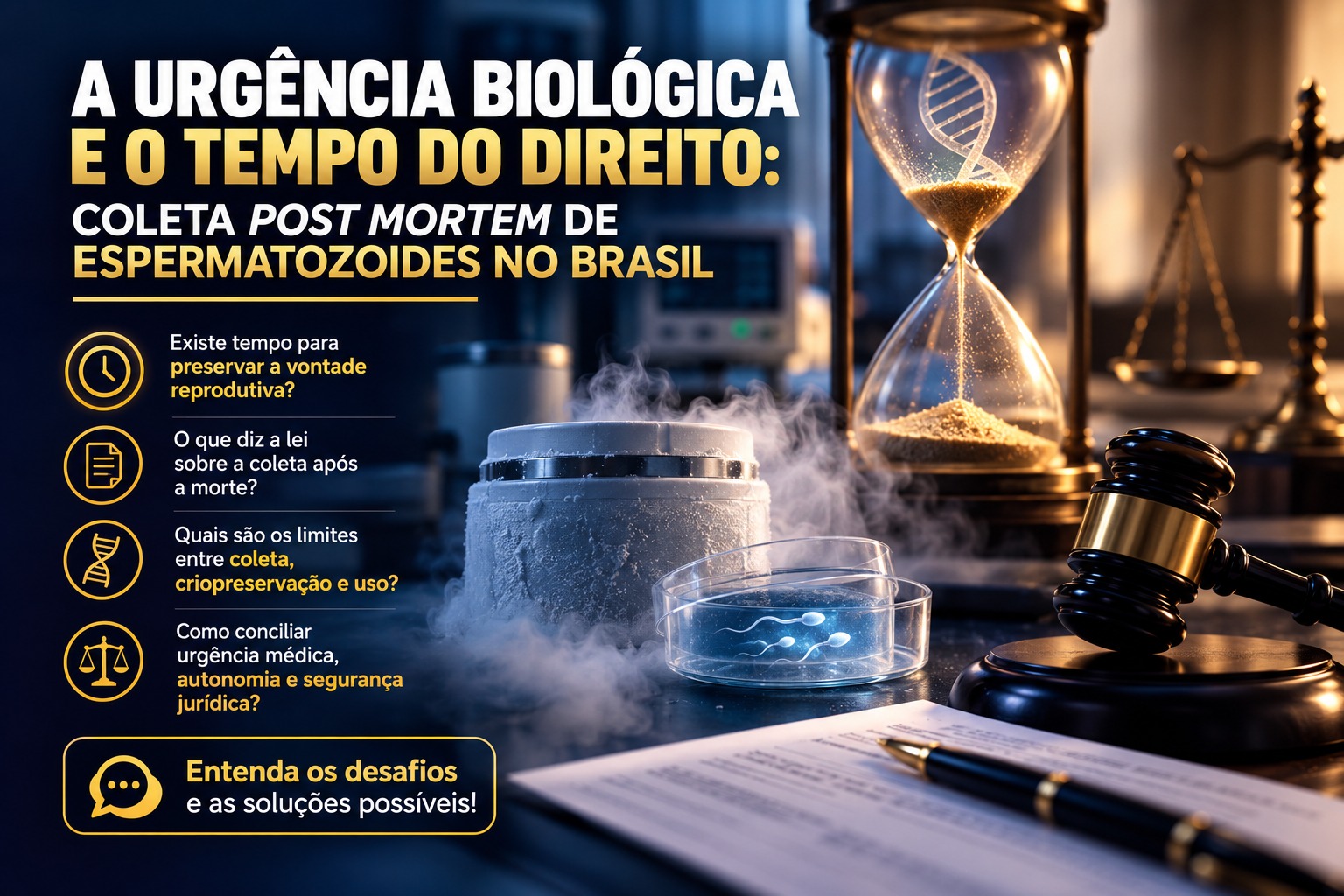No momento, você está visualizando A URGÊNCIA BIOLÓGICA E O TEMPO DO DIREITO: COLETA POST MORTEM DE ESPERMATOZOIDES NO BRASIL